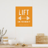 Orange Weightlift-Fitness Poster (Küche)