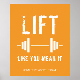 Orange Weightlift-Fitness Poster