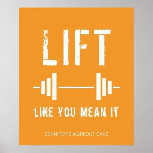 Orange Weightlift-Fitness Poster (Vorne)