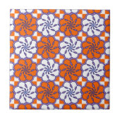 Orange Weiß des Retro Siebzigerjahre großen Fliese (Vorderseite)