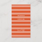 Orange, weiß, grau, gestreift visitenkarte (Rückseite)