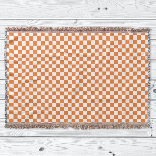Orange-Weiß kariert Decke