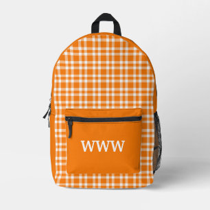 Orange-Weiß-Kariert Personalisierungsmuster Bedruckter Rucksack