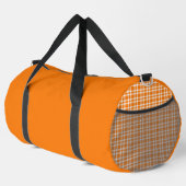 Orange-Weiß-Karomuster groß Duffle Bag (Rechte Ecke)