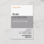 Orange weiß Monogram Hochformat Visitenkarte (Vorderseite)