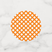Orange-Weiß-Schachbrett-Diamant-Muster Konfetti (Klein Vorderseite)
