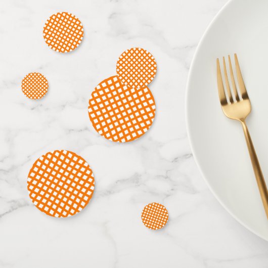 Orange-Weiß-Schachbrett-Diamant-Muster Konfetti (Gruppe)