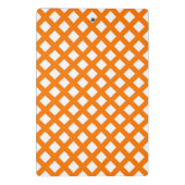 Orange-Weiß-Schachbrett-Diamantmuster Mini Klemmbrett (Rückseite)