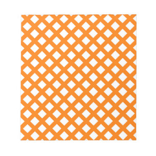 Orange-Weiß-Schachbrett-Diamantmuster Notizblock