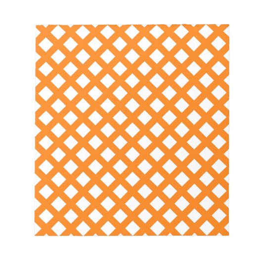 Orange-Weiß-Schachbrett-Diamantmuster Notizblock (Vorderseite)