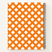Orange-Weiß-Schachbrett-Diamantmuster Notizblock (Rückseite)
