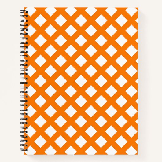 Orange-Weiß-Schachbrett-Diamantmuster Notizblock (Vorderseite)
