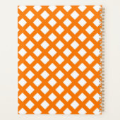 Orange-Weiß-Schachbrett-Diamantmuster Planer (Rückseite)