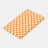 Orange-Weiß-Schachbrett-Diamantmuster Post-it Klebezettel (angewinkelt)
