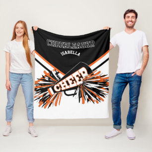 Orange, Weiß & Schwarz - Für eine Cheerleaderin Fleecedecke