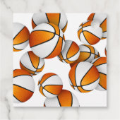 orange weiße Basketbälle Mädchen Geburtstag danke Geschenkanhänger (Rückseite)