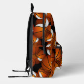 Orange weiße Basketballmuster mit Jerseynummer Bedruckter Rucksack (Links)