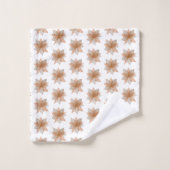ORANGE WEISSE BLUME GEMUSTERTES BADEZIMMER TOWEL S BADHANDTUCH SET (Waschlappen)
