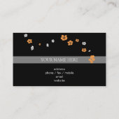 Orange weiße Blumen elegant Visitenkarte (Rückseite)