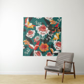 Orange-weiße Blüte: Vintage nahtlose Abbildung Wandteppich (Beispiel)