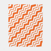 Orange Weiße Chevron-Zickzack-Musterdesign Fleecedecke (Vorderseite)