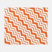 Orange Weiße Chevron-Zickzack-Musterdesign Fleecedecke (Vorderseite (Horizontal))