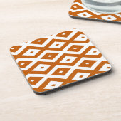 Orange-weiße Diamantform Getränkeuntersetzer (Linke Seite)