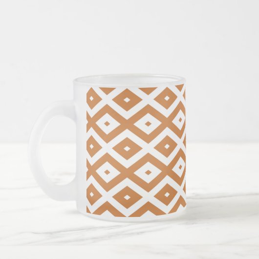 Orange-weiße Diamantform Mattglastasse (Links)