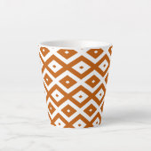 Orange-weiße Diamantform Milchtasse (Vorderseite)