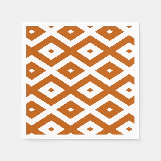 Orange-weiße Diamantform Serviette (Vorderseite)
