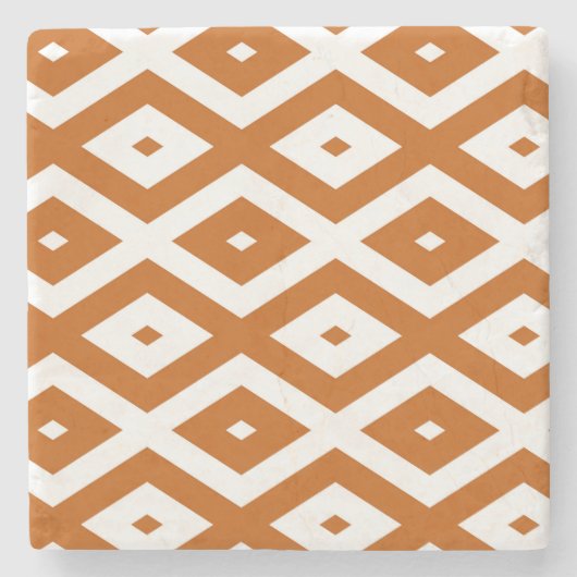 Orange-weiße Diamantform Steinuntersetzer (Vorderseite)