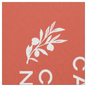 Orange weiße französische Skripte Ruhe halten und Stoff (Nahaufnahme)