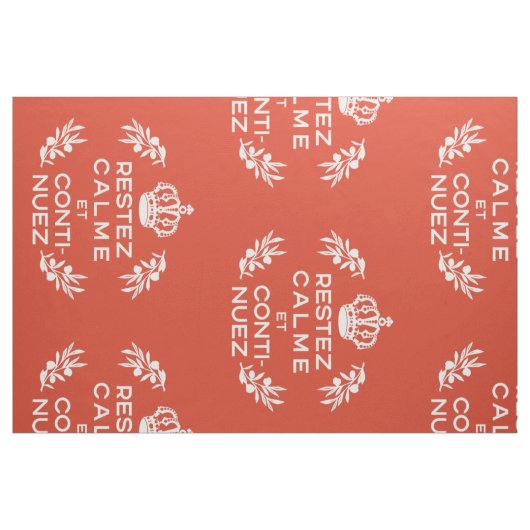 Orange weiße französische Skripte Ruhe halten und Stoff (Fat Quarter (45,7 x 55,9 cm))