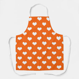 Orange Weiße Hübsche Herzen Design  Schürze
