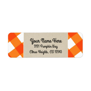 Orange Weiße Karo Kraft Rustikale Monogramm Anfang