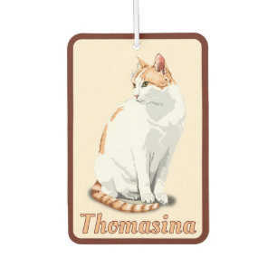 Orange-Weiße Katze Personalisiert Autolufterfrischer