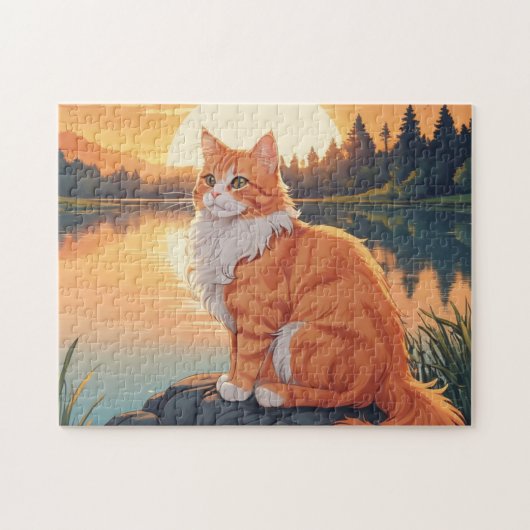 Orange-weiße Katze Puzzle (Horizontal)