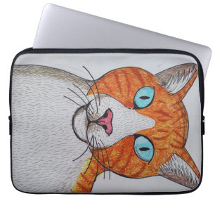 Orange-weiße Katzen-Elektronik-Tasche Laptopschutzhülle