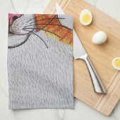 Orange-weiße Katzen-Küchenhandtücher Geschirrtuch (Viertel Falte)