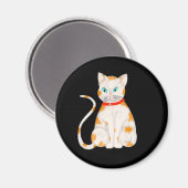 Orange-weiße Katzen-Magnet Magnet (Vorderseite/Rückseite)