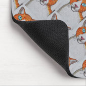 Orange-weiße Katzen-Mauspad Mousepad (Ecke)
