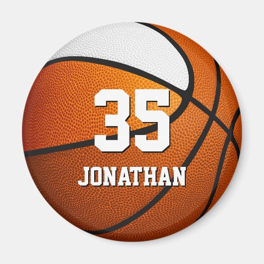 Orange weiße Mannschaftsfarben realistischer Baske Magnet (Vorne)