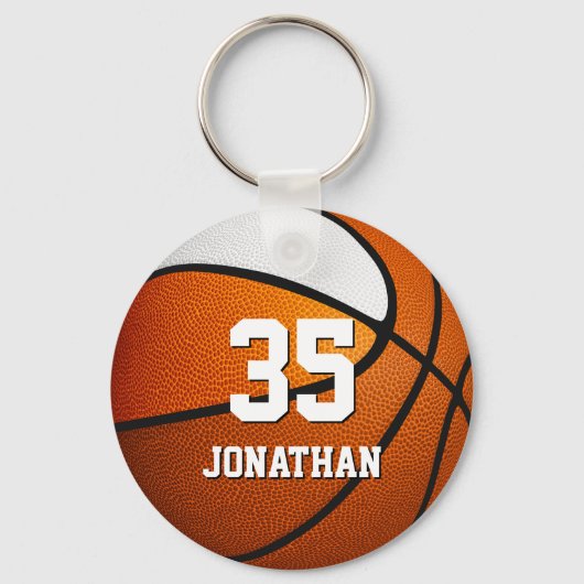 Orange weiße Mannschaftsfarben realistischer Baske Schlüsselanhänger (Vorderseite)