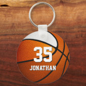 Orange weiße Mannschaftsfarben realistischer Baske Schlüsselanhänger (Vorderseite)