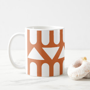Orange Weiße Moderne Geometrie Kaffeetasse