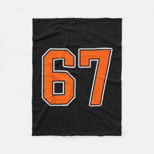 Orange Weiße Nummer 67 Trikot Spieler Uniform #67  Fleecedecke