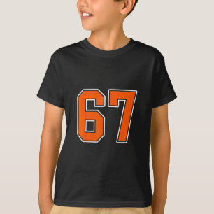 Orange Weiße Nummer 67 Trikot Spieler Uniform #67 T-Shirt