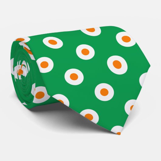 Orange/weiße Punkte auf grün Krawatte (Gerollt)