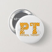 orange weiße Tupfen Pints Button (Vorne & Hinten)