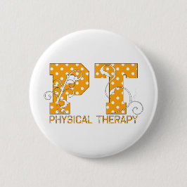 orange weiße Tupfen Pints Button